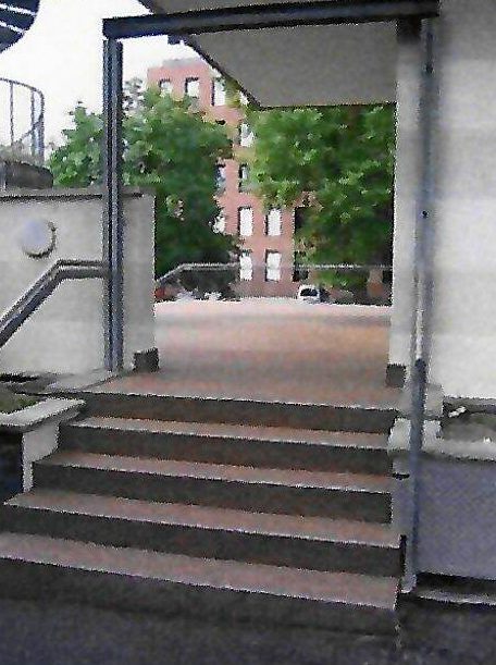 Außentreppe am Hauseingang mit Steinteppich-Belag
